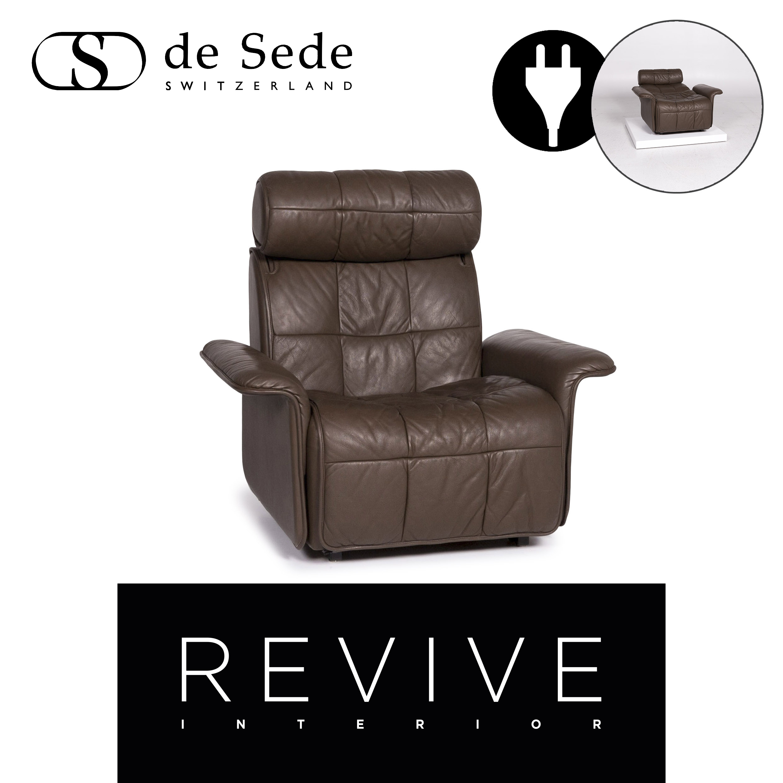 Sede Leather Armchair Braun Electrical Function Relaxfunktion Ebay