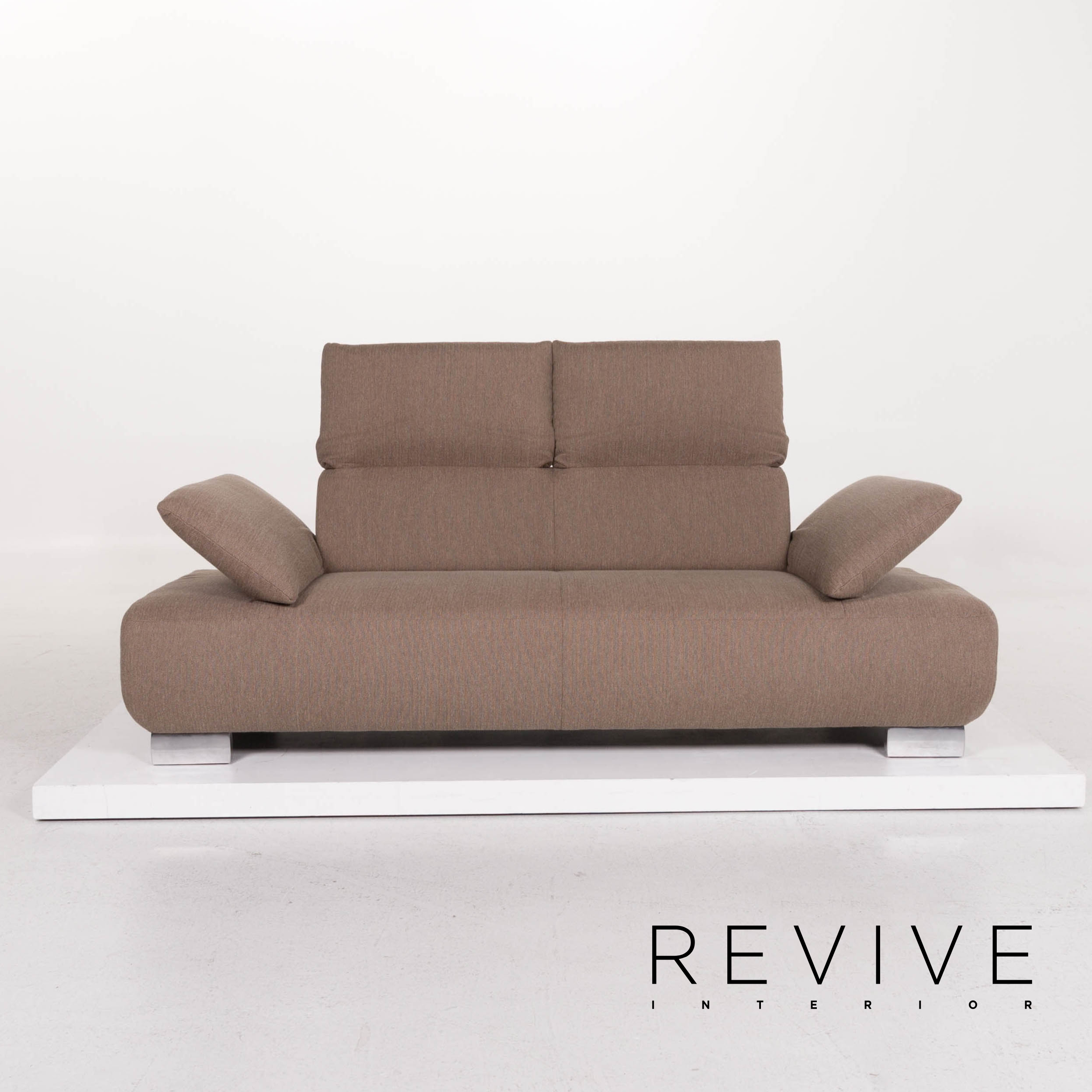 Koinor Volare Stoff Sofa mit Hocker Beige Zweisitzer mit Funktion # | eBay