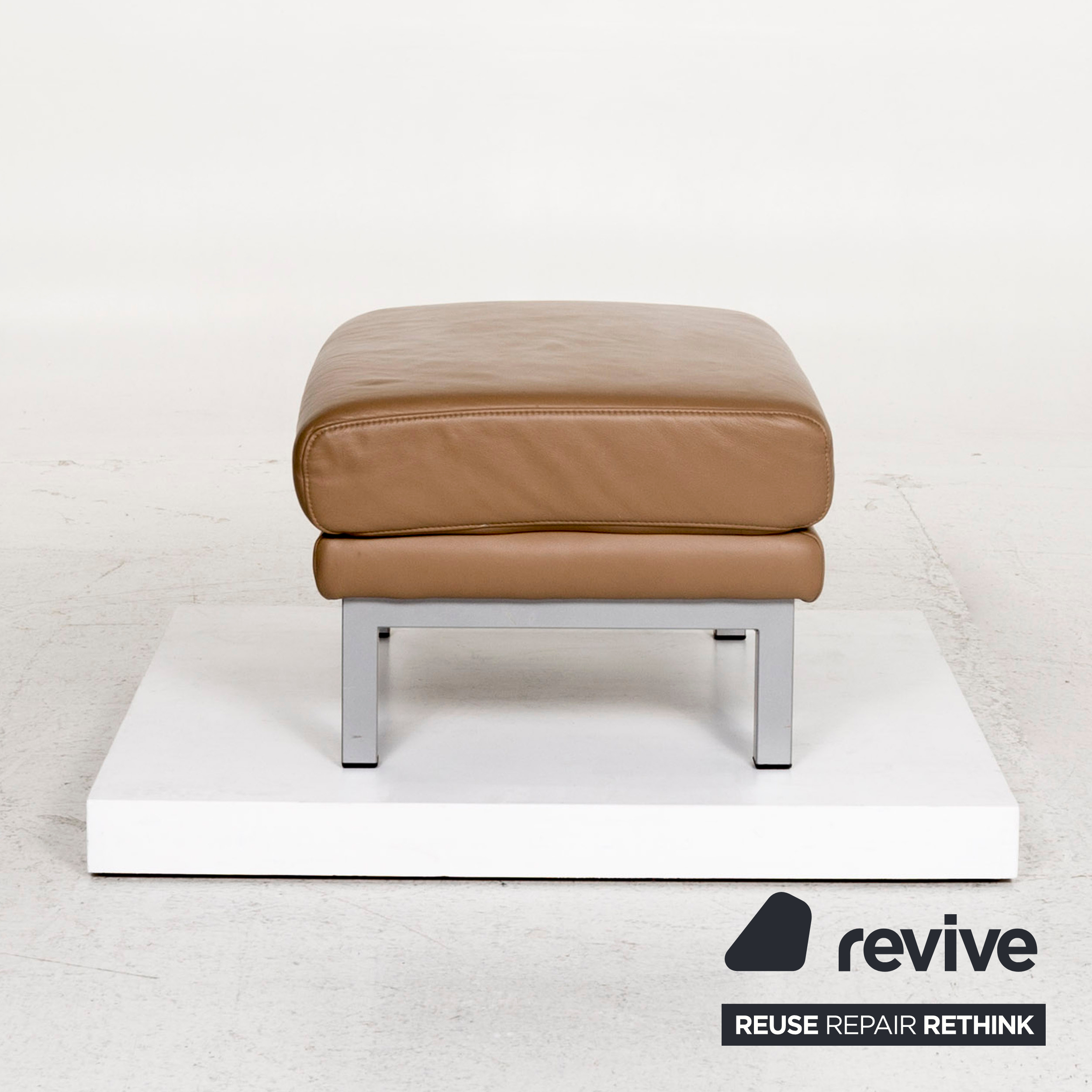 Ewald Schillig Columbo Leder Hocker Braun Hellbraun Ottoman #13051 | eBay