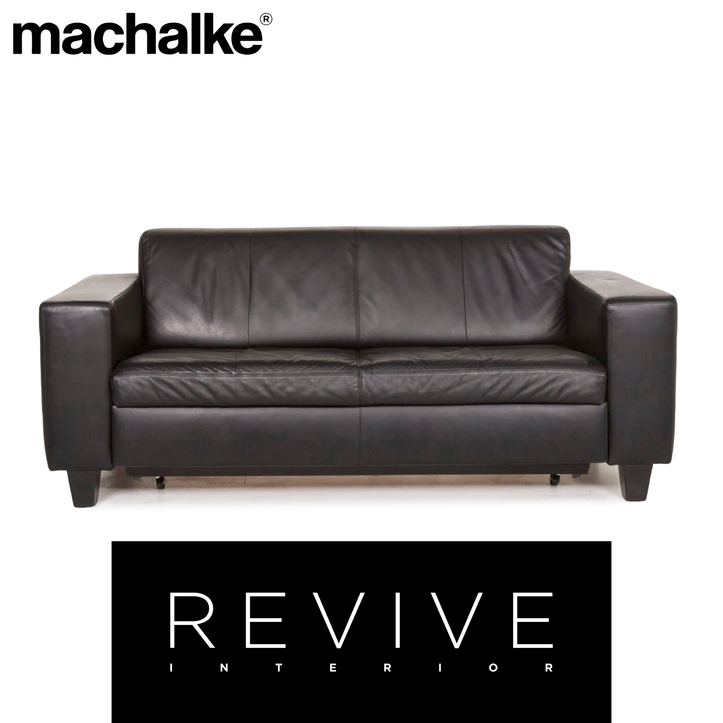 Machalke Leder Schlafsofa Schwarz Zweisitzer Sofa Schlaffunktion Couch #13076 | eBay