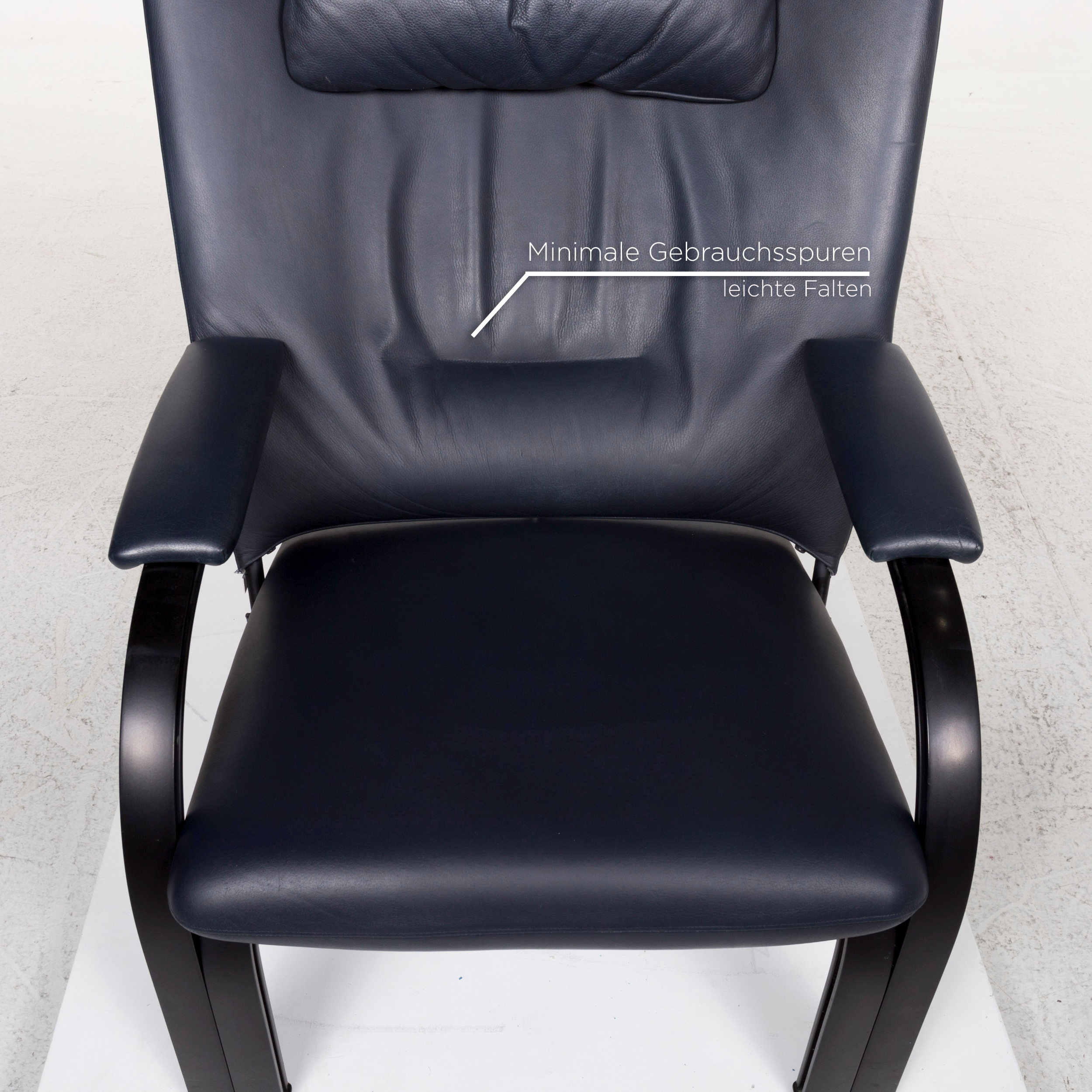 WK Wohnen Spot 698 by Prof. Stefan Heiliger Leder Sessel Blau #13202 | eBay