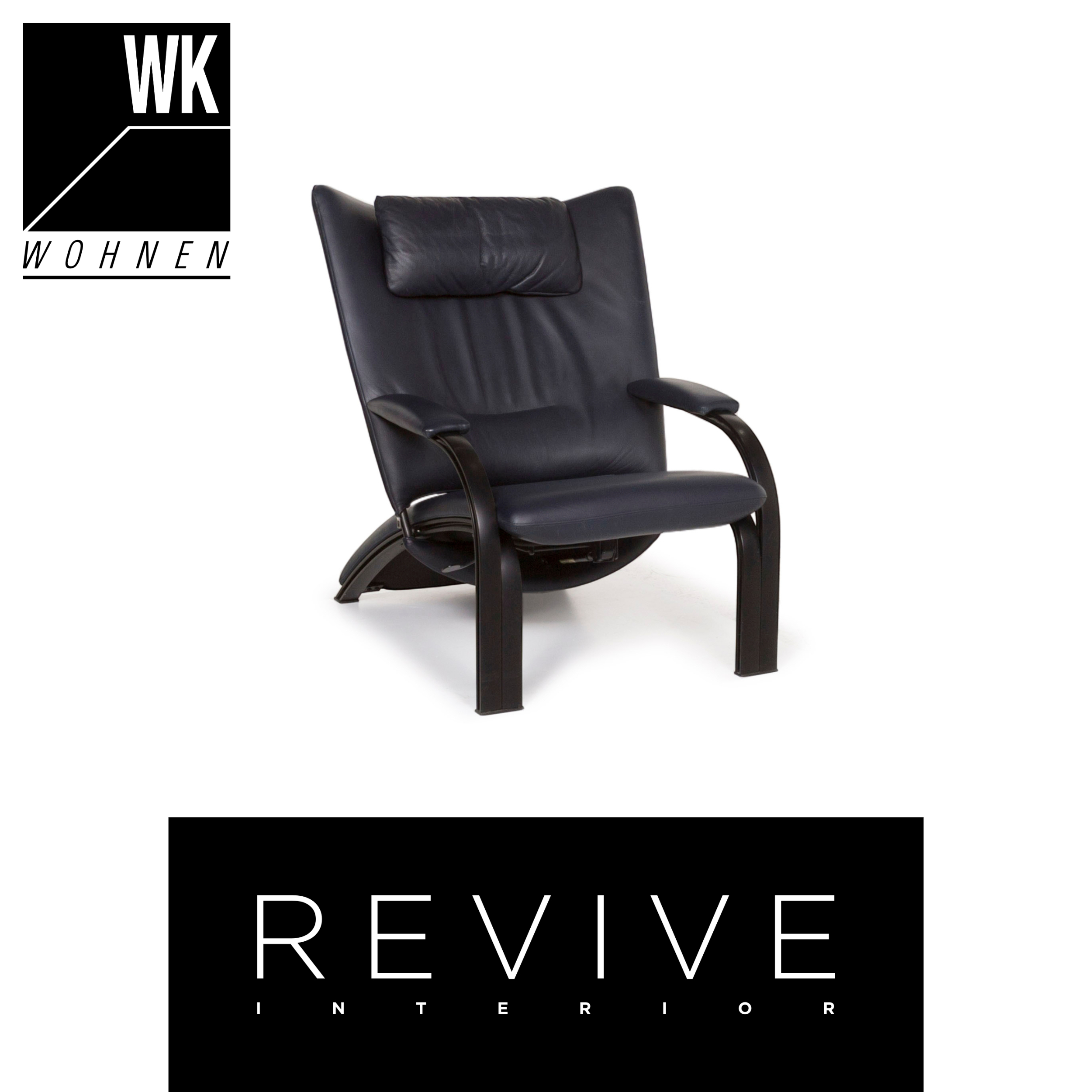 WK Wohnen Spot 698 by Prof. Stefan Heiliger Leder Sessel Blau #13202 | eBay