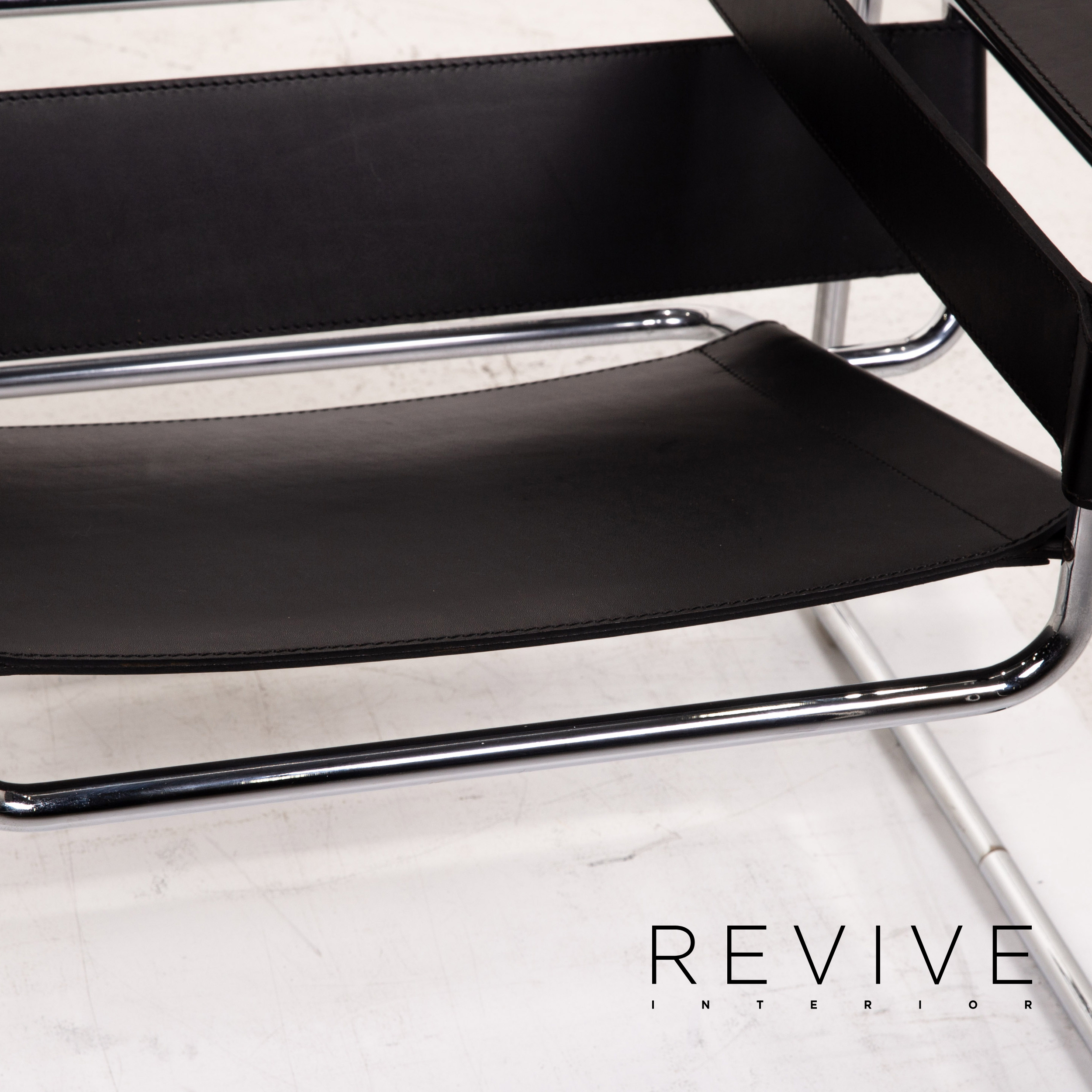 Knoll International Wassily Chair Leather Armchair Black Chair Marcel Breuer Ebay