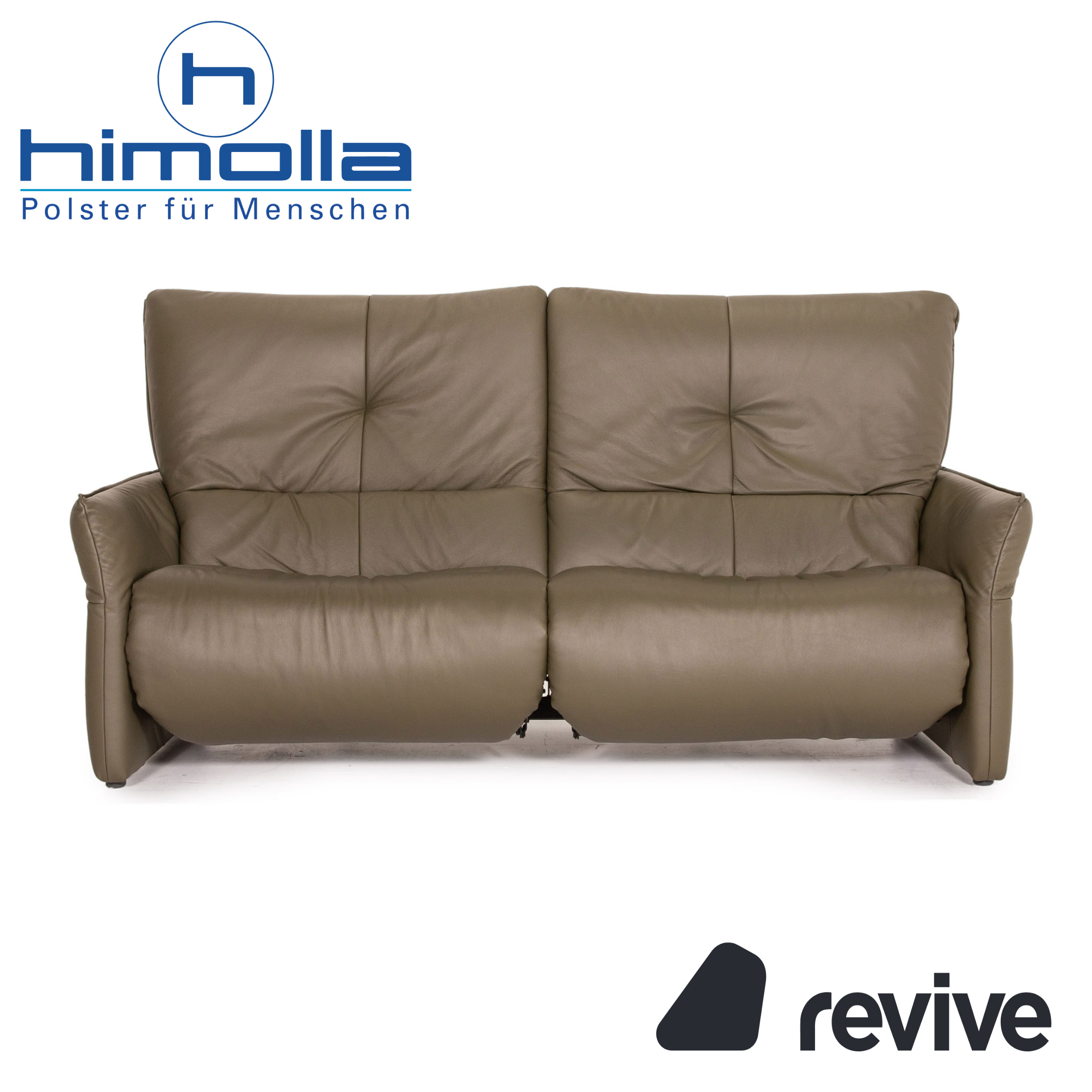 Himolla Cumuly Leder Sofa Olivgrün Graugrün Dreisitzer ...
